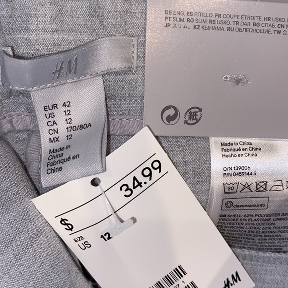 H&M grey pants skim size 12 new with tags - Picture 7 of 9